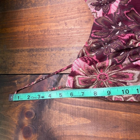 LOFT Y2K Gauzy Sleeveless Fit Flare Dress Babydoll Flowy Floral Women's 8 Petite - Picture 9 of 9